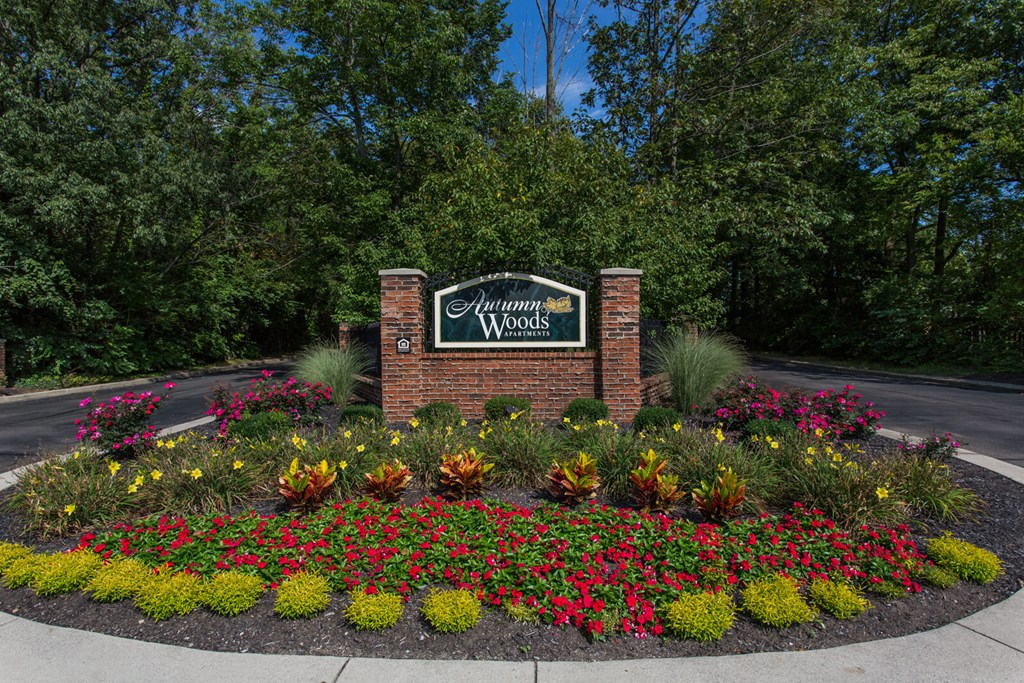 Community Entrance Sign at Autumn Woods Apartments, Ohio