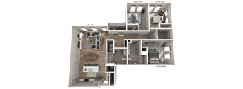 D11 - 3Bedroom 2 Bathroom Floor plan at Ironwood Flats, Brandon