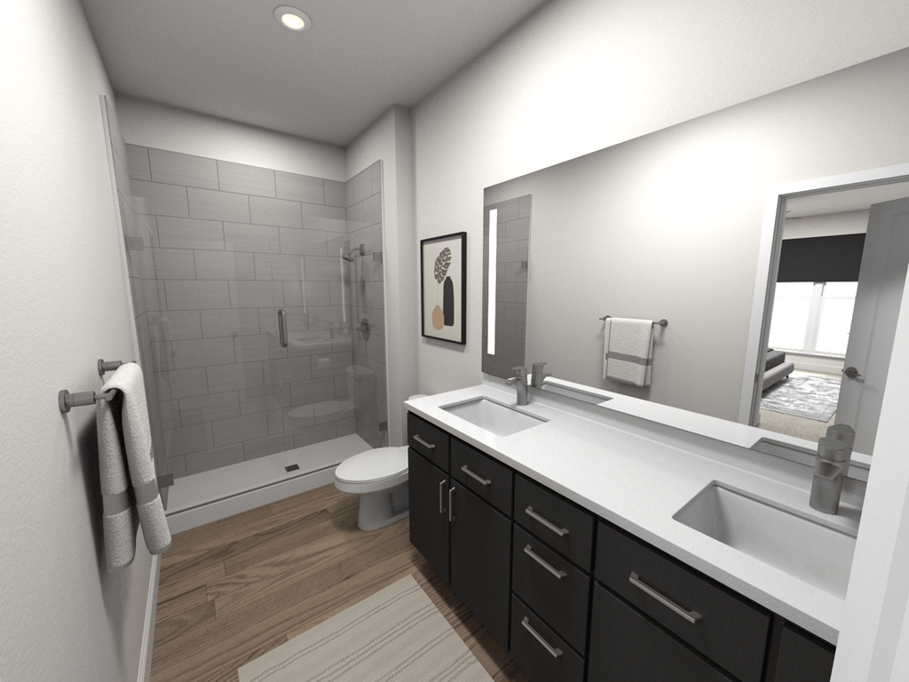 Main Bathroom in D1 at Upper Vue Flats, Ohio