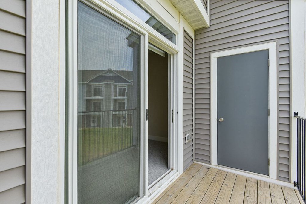 Private Balcony with Enclosed Storage at Dodson Pointe Apartment Homes, Rogers, AR, 72758