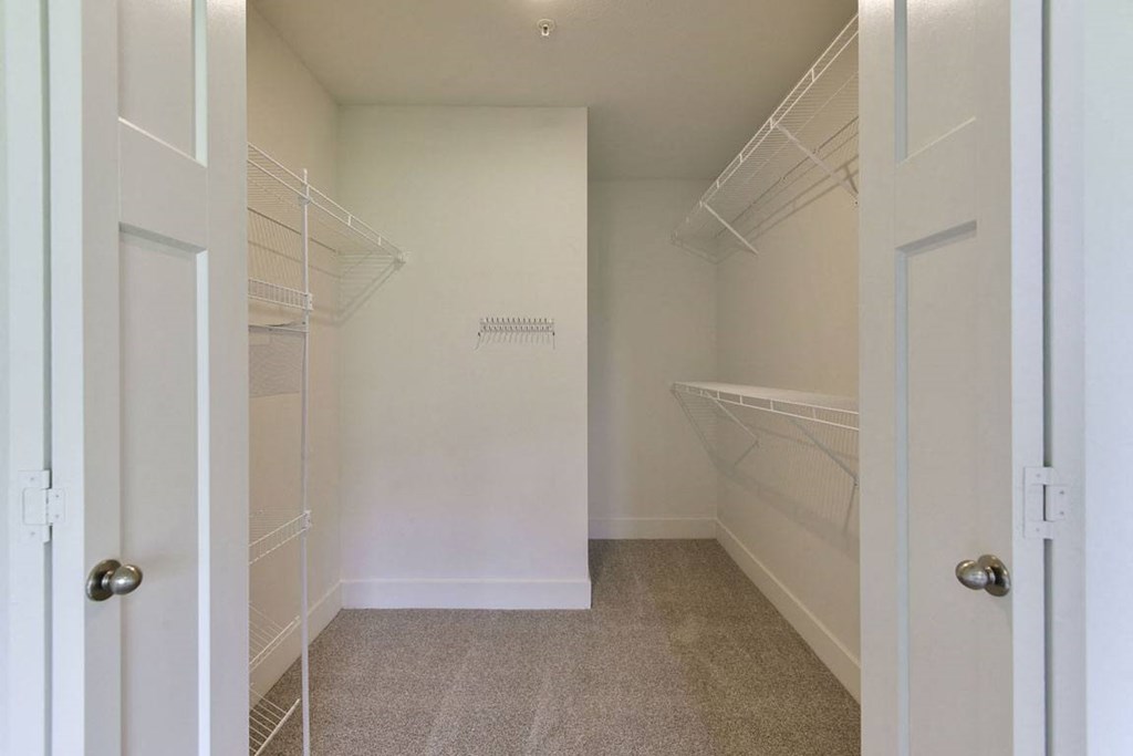 Massive Walk-In Closet with Shelving at Dodson Pointe Apartment Homes, Rogers, AR, 72758
