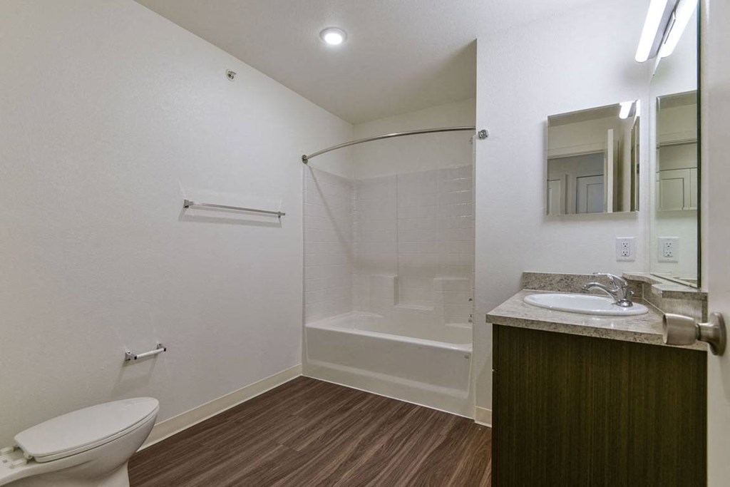 Modern Main Bath at Dodson Pointe Apartment Homes in Rogers, AR