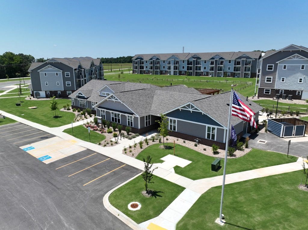 Community Drone View at Dodson Pointe Apartment Homes in Rogers, AR