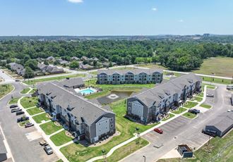 Aerial View of New Apartments at Dodson Pointe Apartment Homes, Rogers, AR