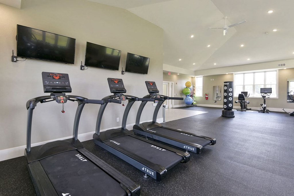 Variety of Fitness Equipment at Dodson Pointe Apartment Homes in Rogers, AR