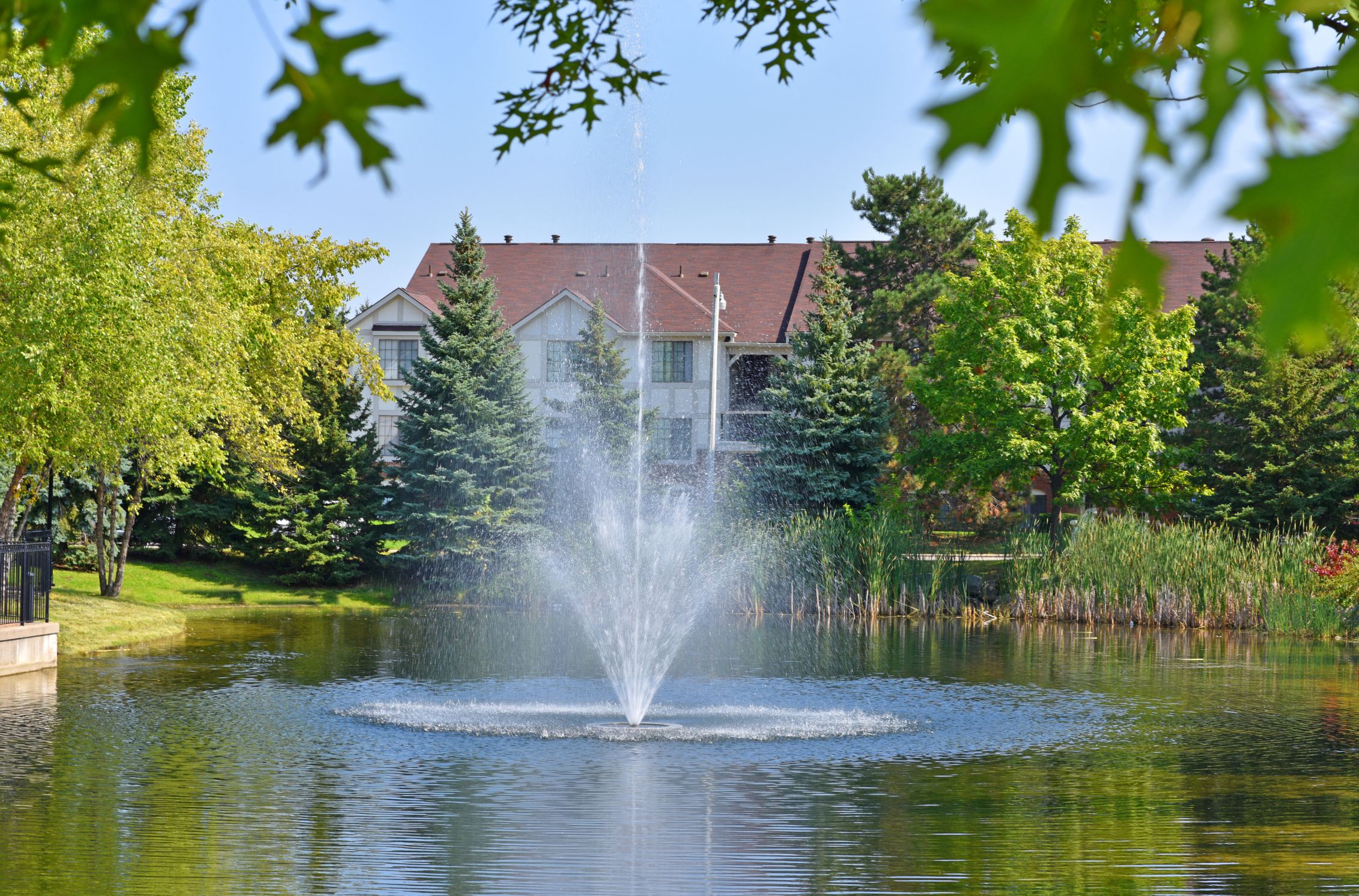 Lake with Fountain at The Springs Apartment Homes, Novi, 48377