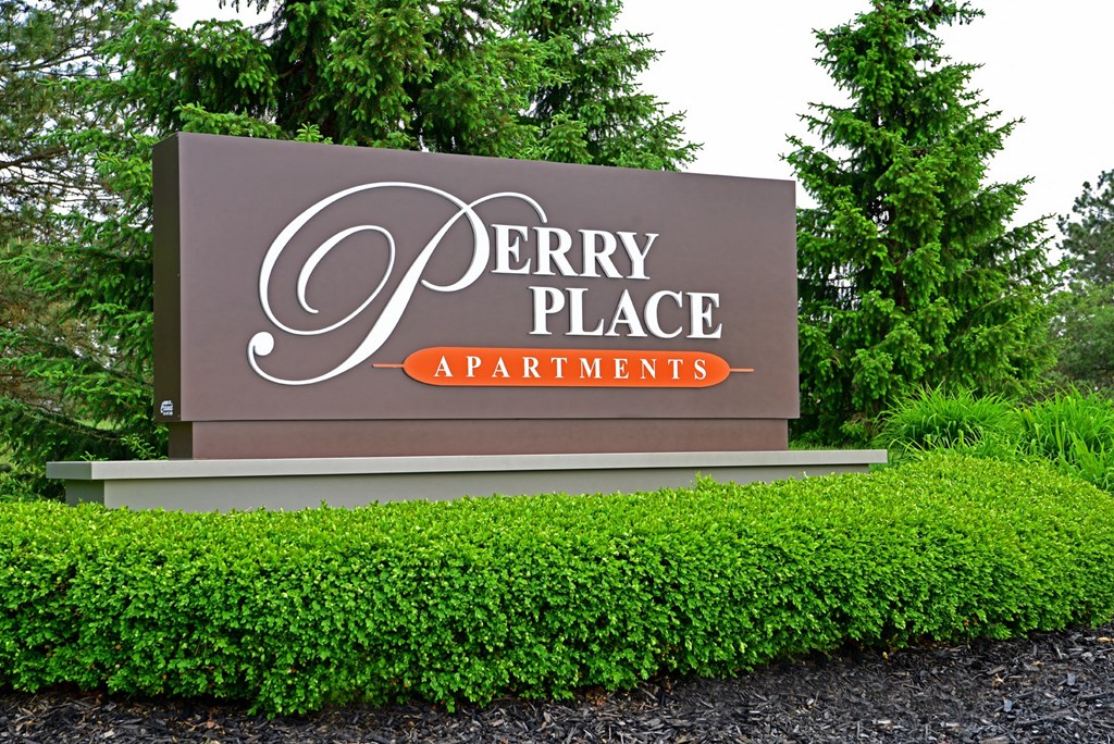 Entrance Sign at Perry Place Apartments