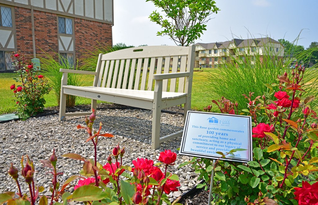 Commemorative 100 Year Rose Garden at Huntington Place Apartments, Essexville, MI, 48732