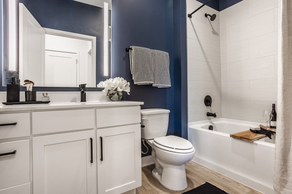 Bathroom With Bathtub at Nuvo Flats, Merrillville