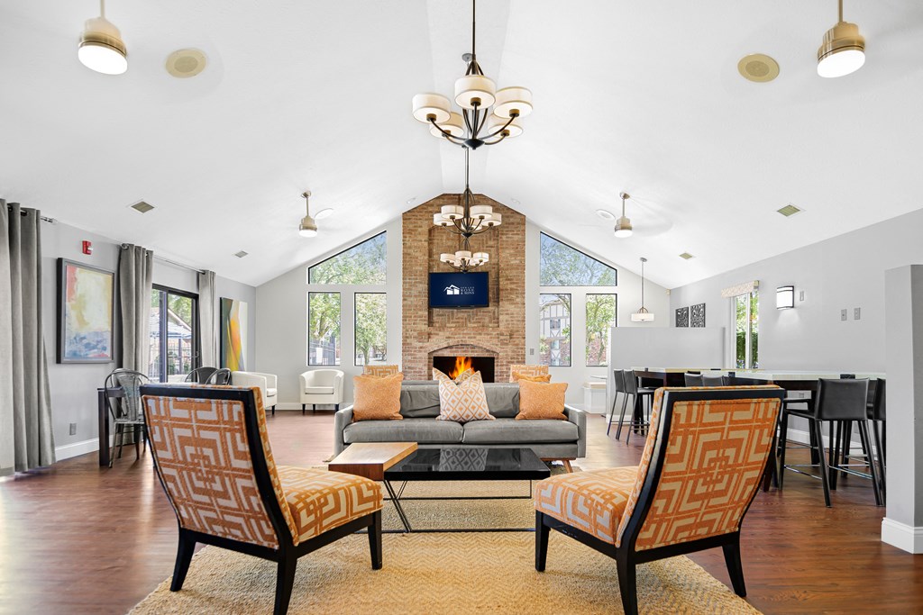 a living room with a couch at Pheasant Run Apartments, Lafayette, Indiana