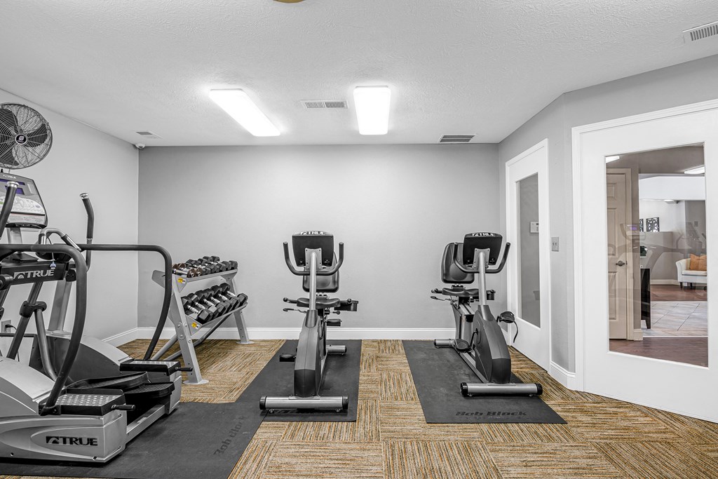 the gym with exercise equipment at Pheasant Run Apartments, Lafayette