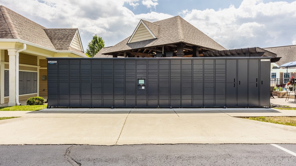 a garage door in front of a house at The Avenue at Polaris Apartments, Columbus, OH
