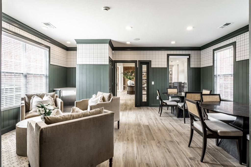 Leasing center with couches and chairs at Alexandria of Carmel Apartments, Carmel, 46032