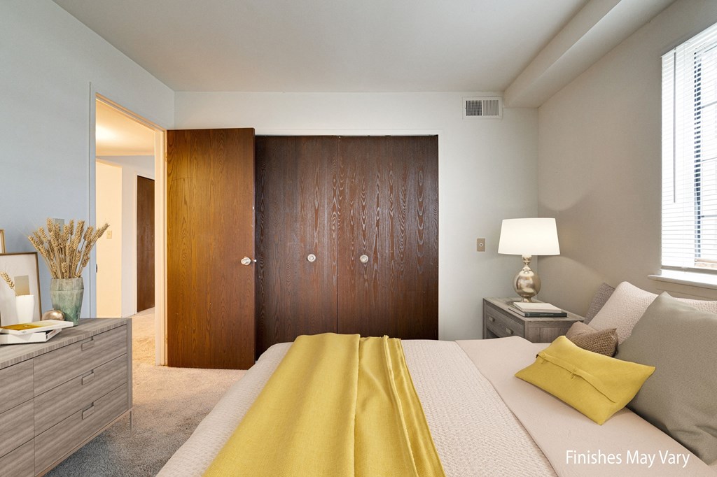 Mina Layout Model Bedroom at Fox Pointe Apartments, East Moline, IL