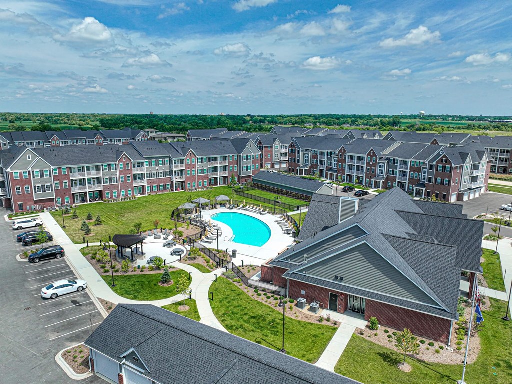 Montgomery Place Aerial at Montgomery Place Apartments, Illinois
