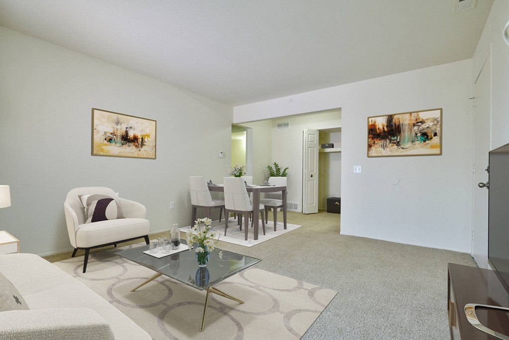 Classic Living Room Design With Television at Perry Place, Grand Blanc, 48439