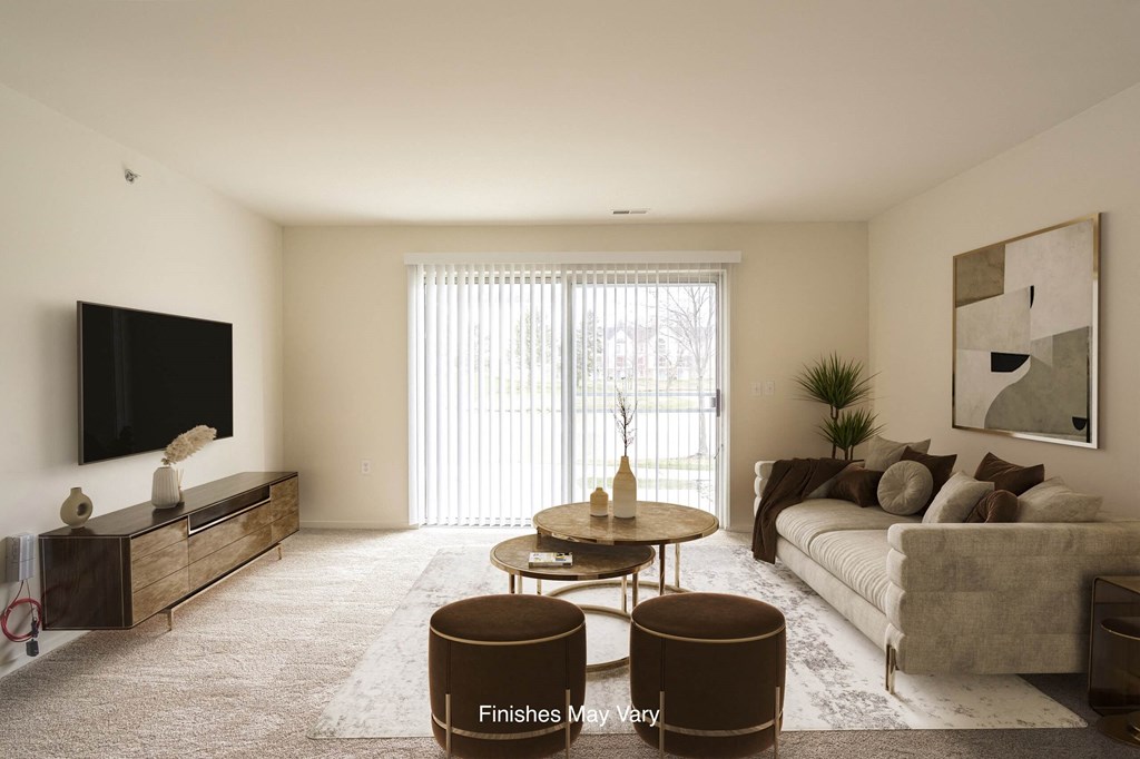 Spacious Living Room at Westlake Apartments, Belleville, 48111