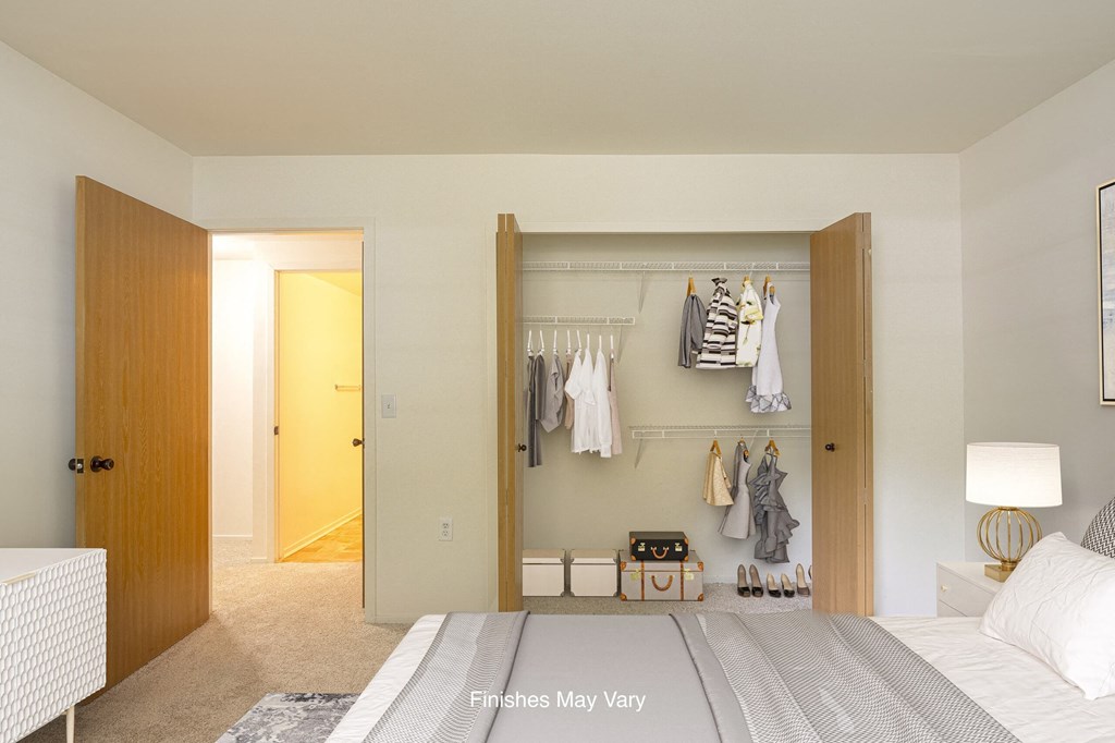 Bedroom With Closet at Westlake Apartments, Belleville