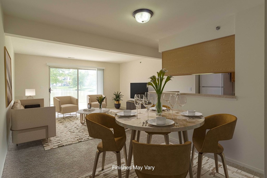 Dining And Living at Westlake Apartments, Belleville, Michigan