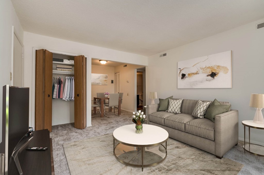 Primrose Layout Model Living Room at Lake in the Pines, North Carolina