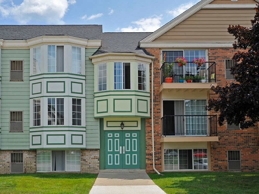 Entry to apartments in Davison, Michigan