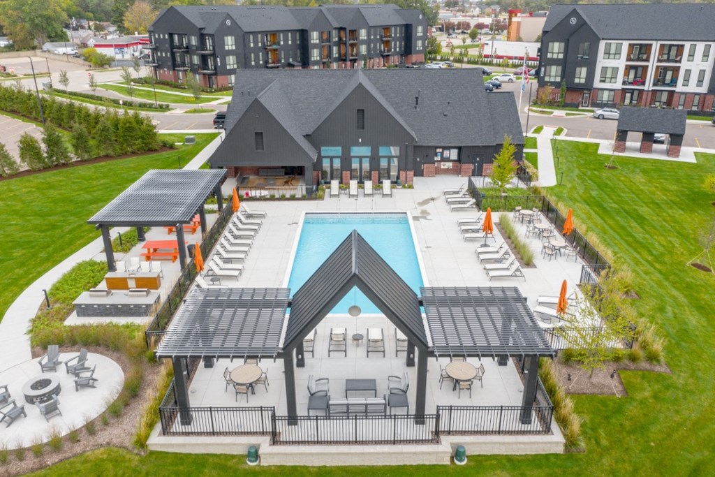Aerial View at Uptown Square Apartments, Michigan