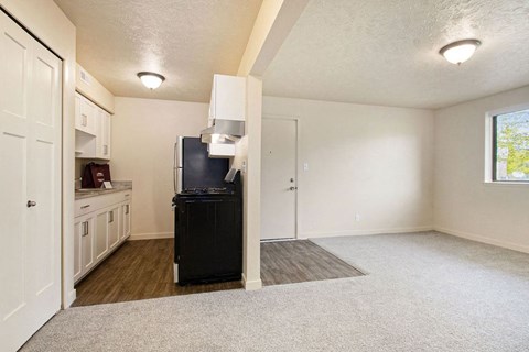 open floor plan with upgraded kitchen at Old Farm Apartments, Elkhart, Indiana