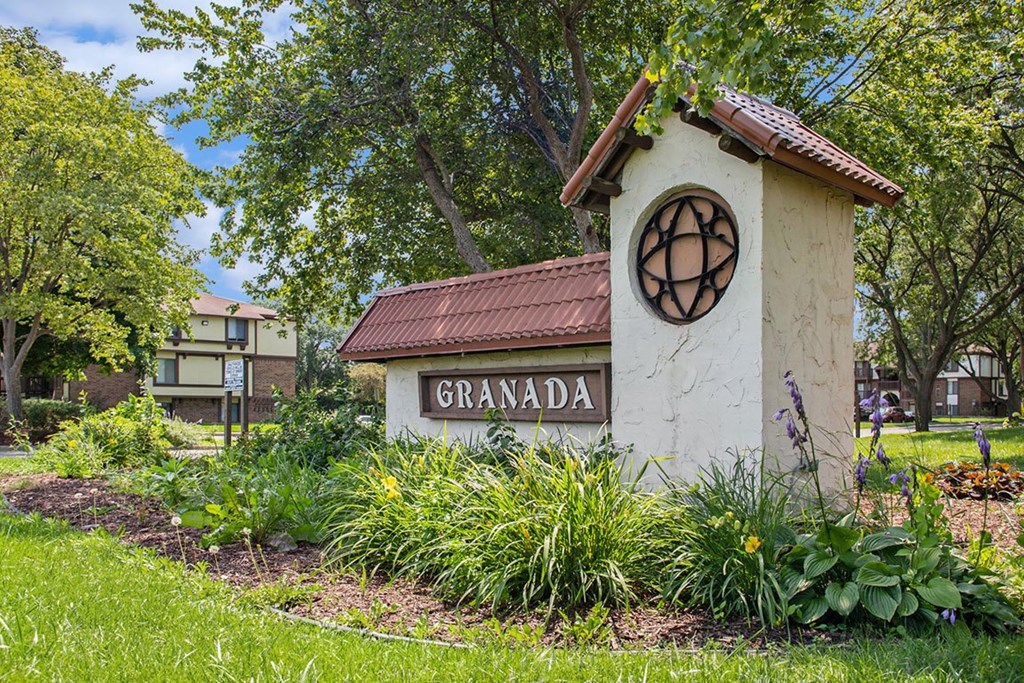 Entrance sign at Granada Apartments, Michigan