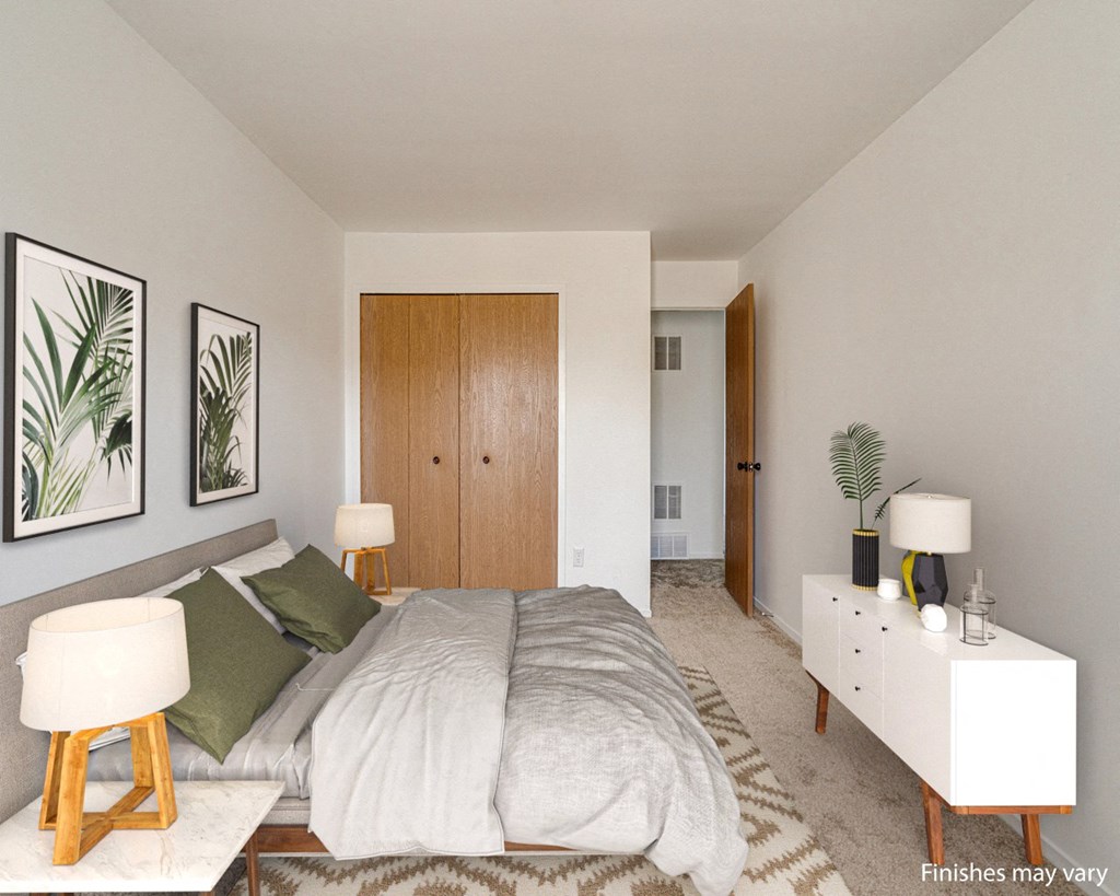 Gardenia Layout Model Bedroom at The Harbours Apartments, Clinton Twp