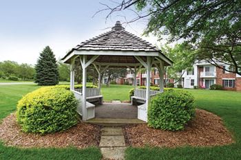 Park-like Grounds with Gazebo at Walnut Trail Apartments, Portage, MI