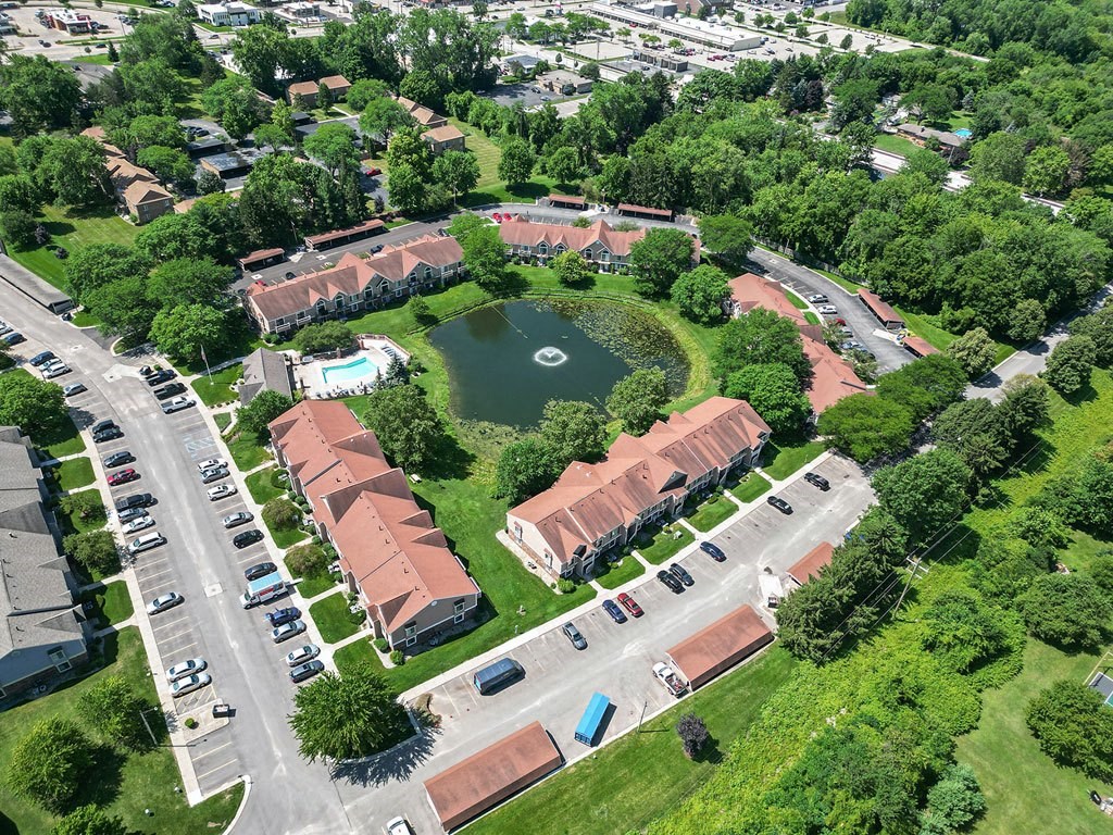 an aerial view of apartment community at Hampton Lakes Apartments, Walker, MI, 49534