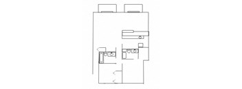 the floor plan of a small house with a bedroom and a living room