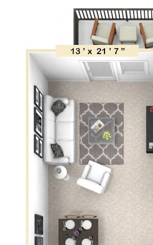 The Horizon - 2 BR 1 BA Floor Plan The Horizon - 2 BR 1 BA Floor Plan at The Retreat Apartments, Roanoke, 24019