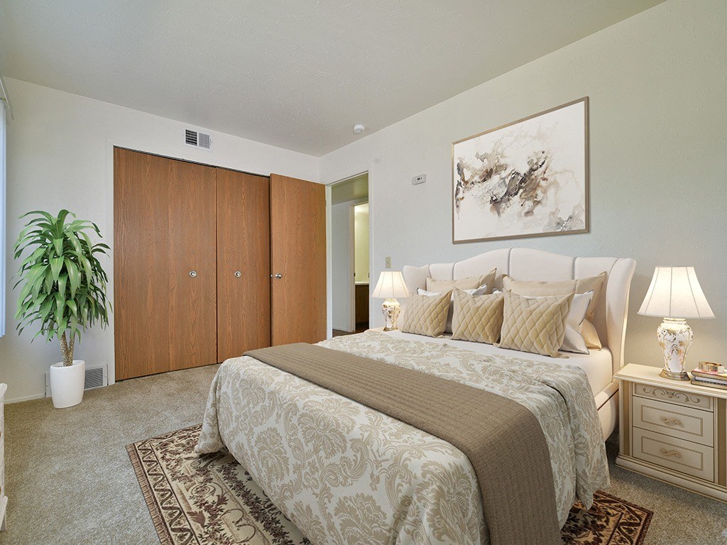 Gorgeous Bedroom at Huntington Place Apartments, Michigan