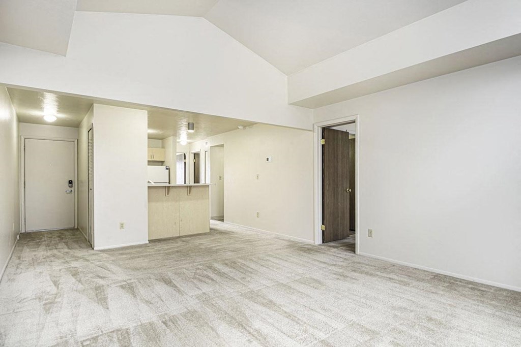 cathedral ceiling in living room at Indian Lakes Apartments, Mishawaka
