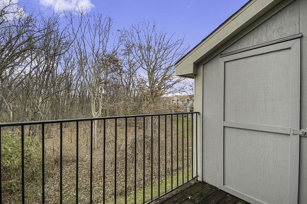 Private balcony with enclosed storage