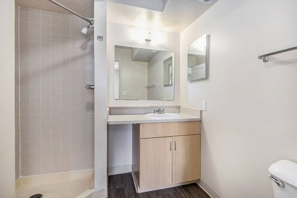 Second Bath with Walk-In Shower at Indian Lakes Apartments, Mishawaka