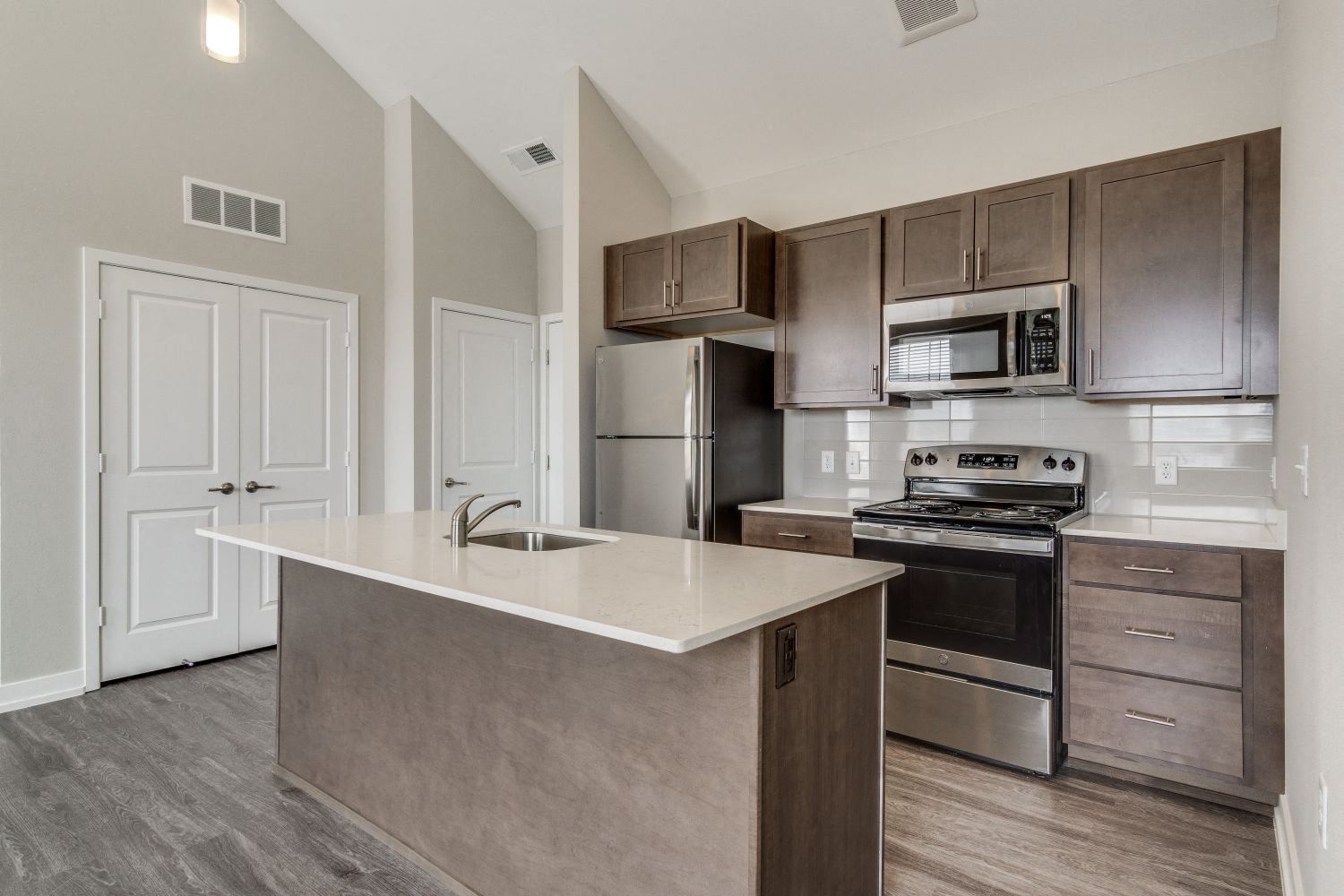 Kitchen (Oak) at Village Place Apartments, Romeoville, 60446