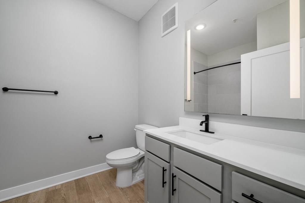 a bathroom with a toilet and a sink and a mirror