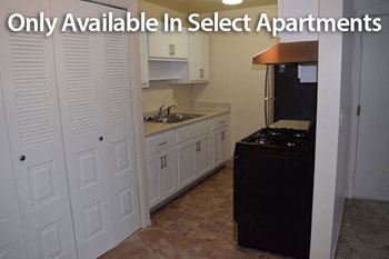 Upgraded Kitchen with Stainless Steel Appliances Private Balcony or Patio Available at Walnut Trail Apartments, Michigan 49002