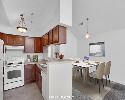 Tulip Layout Kitchen and Dining at LakePointe Apartments, Batavia 45103