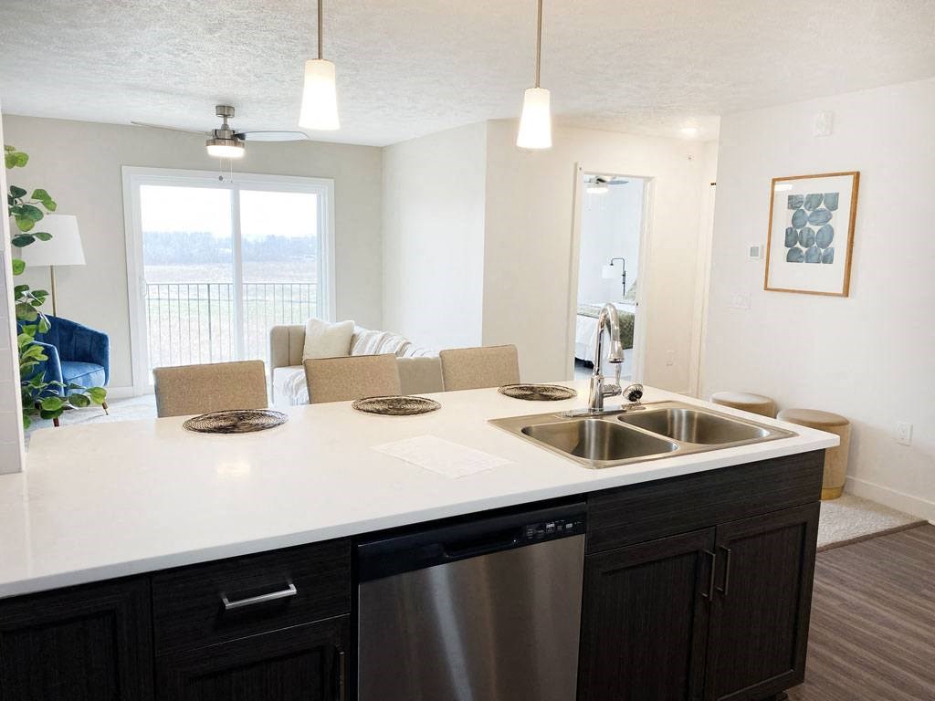 Kitchen View at Meadowbrooke Apartment Homes, Michigan