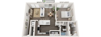 One Bedroom Aspen floor plan at Meadowbrooke Apartment Homes in Grand Rapids, MI 49512