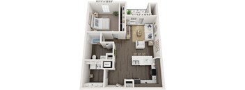 One Bedroom Elm floor plan at Meadowbrooke Apartment Homes in Grand Rapids, MI 49512