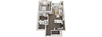 One Bedroom Spruce floor plan at Meadowbrooke Apartment Homes in Grand Rapids, MI 49512