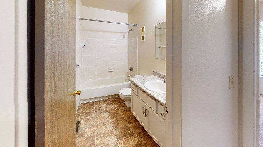 Upgraded master bathroom at Mount Royal Townhomes, Michigan