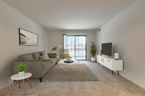 Magnolia Layout Model Living Room at Fox Pointe Apartments, 61244
