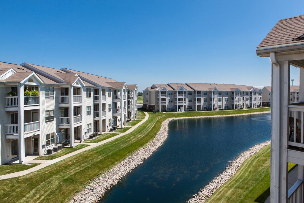 Lake With Lush Natural Surrounding at Mallard Bay Apartments, Crown Point