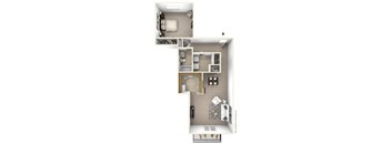 1-Bed/1-Bath, Malva Floor Plan