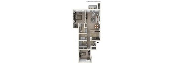2-Bed/2-Bath, Michigan Floor Plan